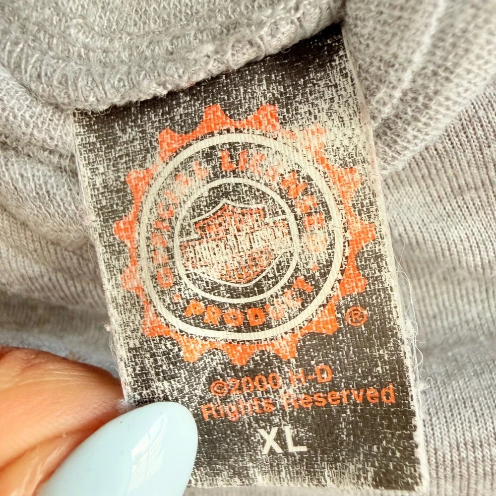 Vintage Harley Davidson Dog Shirt Hog Dog Graphic Biker Pet Apparel Grey XL Y2K